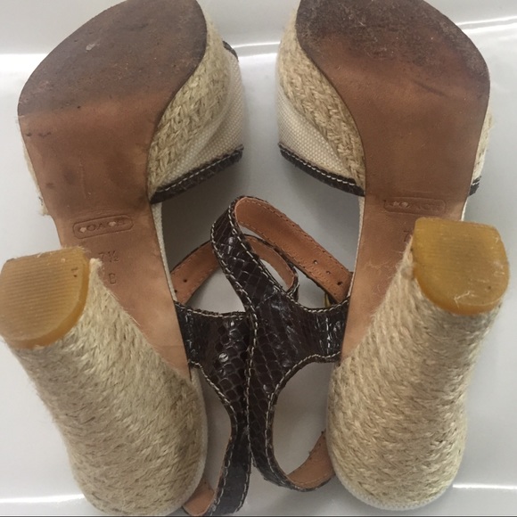 Auth. Coach Platform Sandals sz 7.5 B - Picture 6 of 8